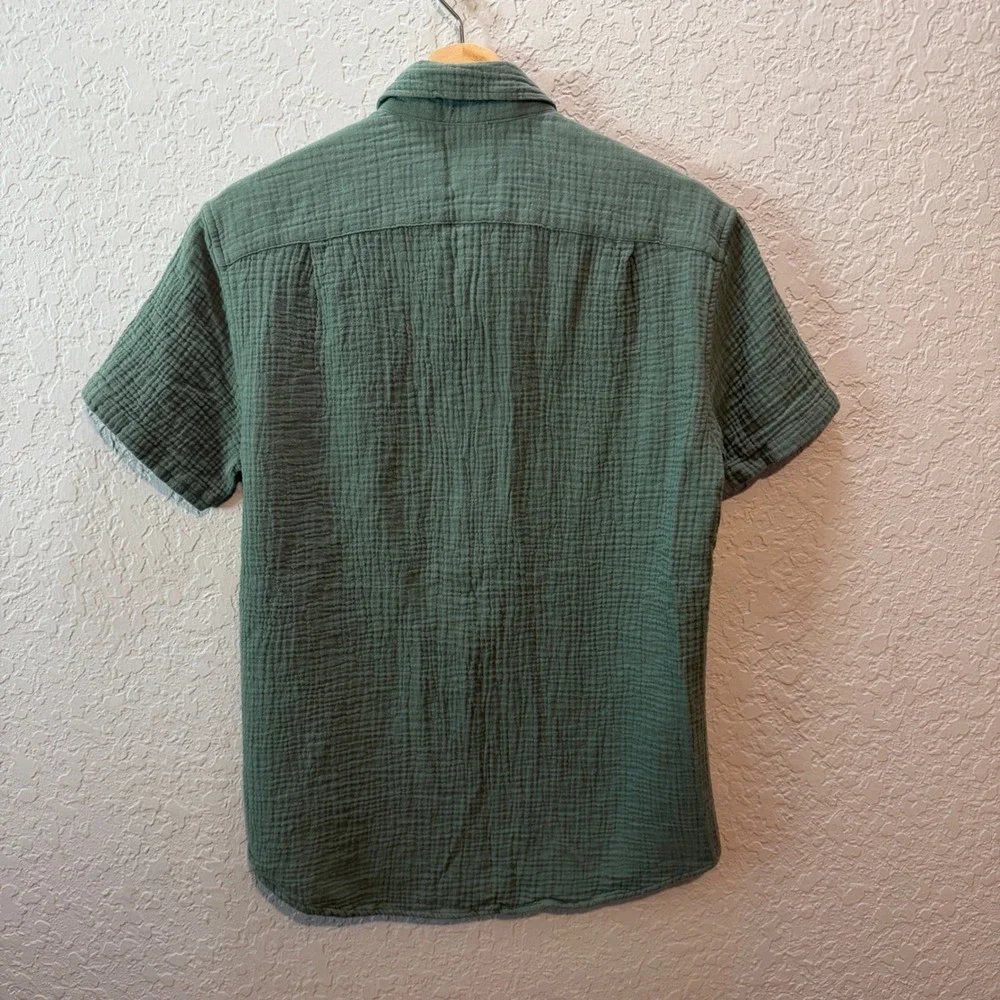 J. Crew Cotton Gauze Button Down Shirt Small Sage Green Coastal Boho